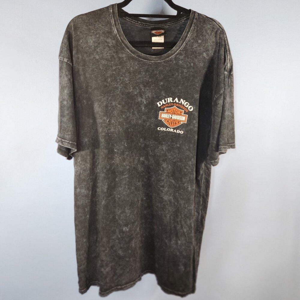Harley Davidson T Shirt Men's XL Chalky Black Durango Colorado VTG (OO-10)